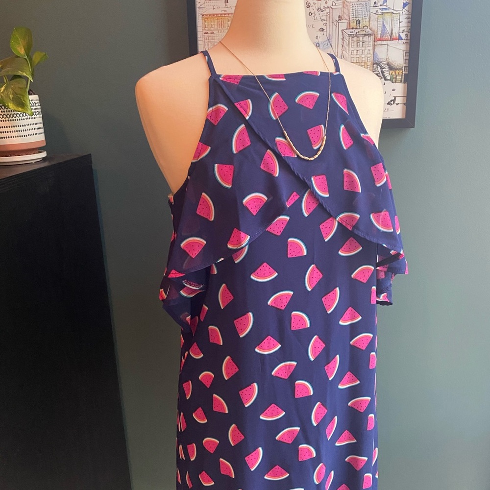 Watermelon-print Summer Minidress